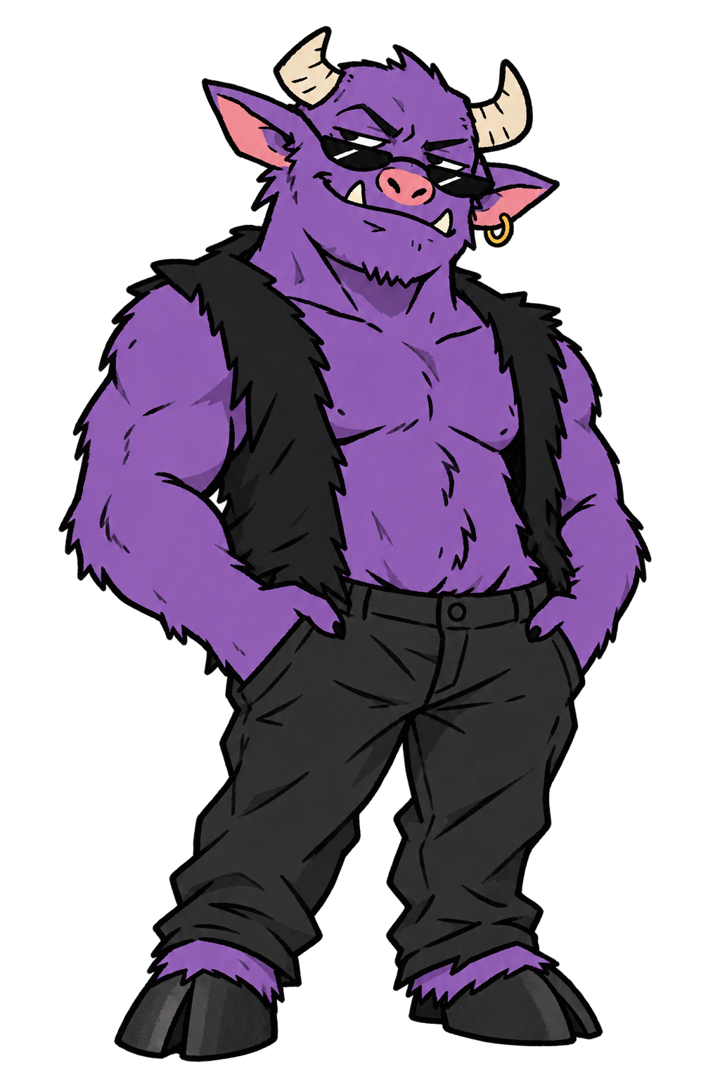 BULONE standing in his black vest and sunglasses